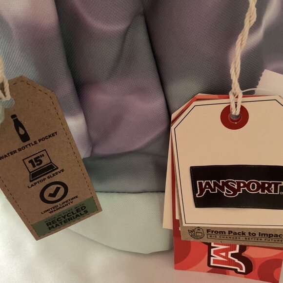 Jansport Purple & Mint Swirl Backpack With 15" Laptop Sleeve - Picture 5 of 7